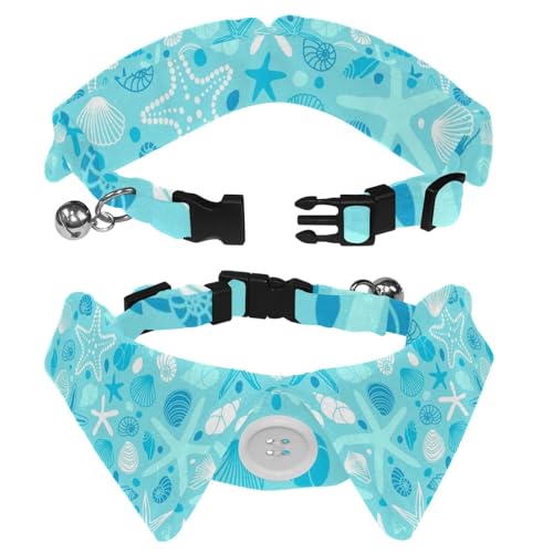 Hundehalsband mit Revers-Design, verstellbar, mit Fliege, Muschel, 2 Stück Hundehalsband mit Revers-Design, verstellbar, mit Fliege, Muschel, 2 Stück von DragonBtu