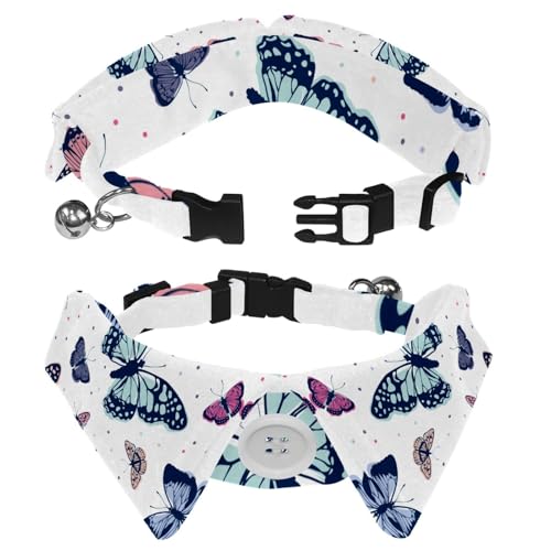 Hundehalsband mit Revers-Design, verstellbar, mit Fliege, Schmetterling, 2 Stück Hundehalsband mit Revers-Design, verstellbar, mit Fliege, Schmetterling, 2 Stück von DragonBtu