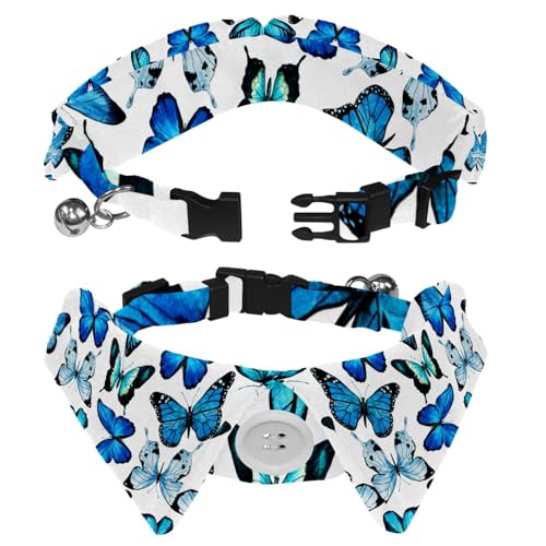 Hundehalsband mit Revers-Design, verstellbar, mit Fliege, Schmetterling, 2 Stück Hundehalsband mit Revers-Design, verstellbar, mit Fliege, Schmetterling, 2 Stück von DragonBtu