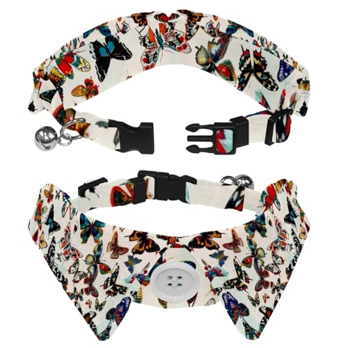 Hundehalsband mit Revers-Design, verstellbar, mit Fliege, Schmetterling, 2 Stück Hundehalsband mit Revers-Design, verstellbar, mit Fliege, Schmetterling, 2 Stück von DragonBtu