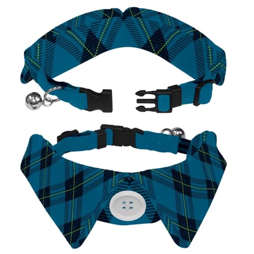 Hundehalsband mit Revers-Design, verstellbar, mit Fliege, Schottenkaro, Kreuz, 2 Stück Hundehalsband mit Revers-Design, verstellbar, mit Fliege, Schottenkaro, Kreuz, 2 Stück von DragonBtu