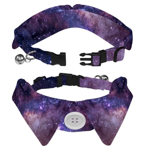 Hundehalsband mit Revers-Design, verstellbar, mit Fliege, Weltraumnebel, Stern, 2 Stück Hundehalsband mit Revers-Design, verstellbar, mit Fliege, Weltraumnebel, Stern, 2 Stück von DragonBtu