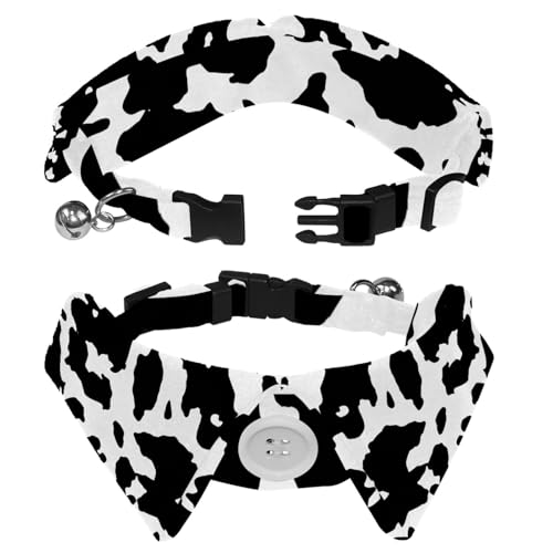 Hundehalsband mit Revers-Design, verstellbar, mit Fliege, abstrakte Kuh, 2 Stück Hundehalsband mit Revers-Design, verstellbar, mit Fliege, abstrakte Kuh, 2 Stück von DragonBtu