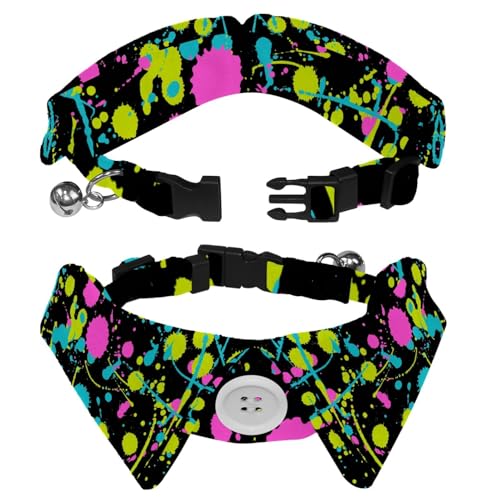 Hundehalsband mit Revers-Design, verstellbar, mit Fliege, bunt, 2 Stück Hundehalsband mit Revers-Design, verstellbar, mit Fliege, bunt, 2 Stück von DragonBtu