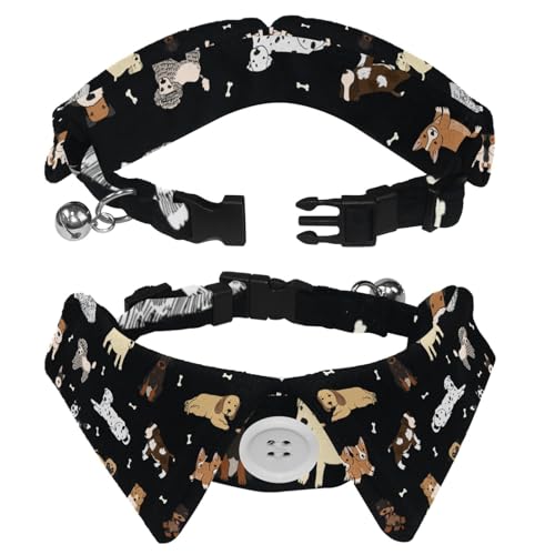 Hundehalsband mit Revers-Design, verstellbar, mit Fliege, für Welpen, Hunde, 2 Stück Hundehalsband mit Revers-Design, verstellbar, mit Fliege, für Welpen, Hunde, 2 Stück von DragonBtu