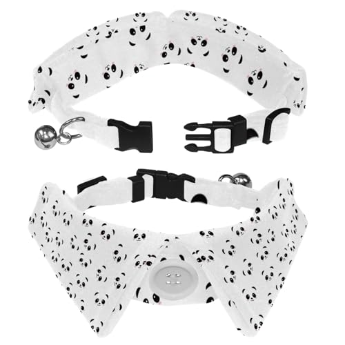 Hundehalsband mit Revers-Design, verstellbar, mit Panda-Fliege, 2 Stück Hundehalsband mit Revers-Design, verstellbar, mit Panda-Fliege, 2 Stück von DragonBtu