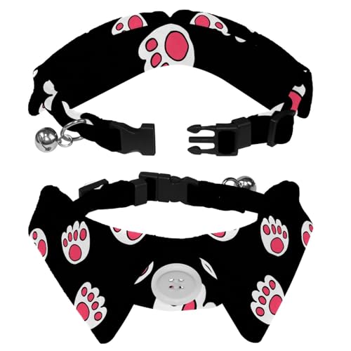 Hundehalsband mit Revers-Design, verstellbar, mit Pfotenabdruck, 2 Stück Hundehalsband mit Revers-Design, verstellbar, mit Pfotenabdruck, 2 Stück von DragonBtu