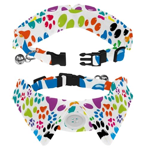 Hundehalsband mit Revers-Design, verstellbar, mit Pfotenabdruck, 2 Stück Hundehalsband mit Revers-Design, verstellbar, mit Pfotenabdruck, 2 Stück von DragonBtu
