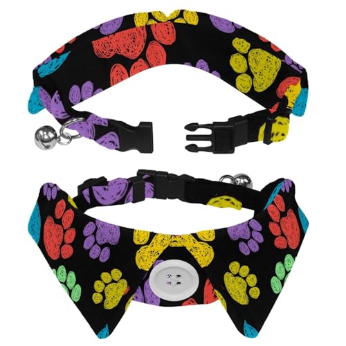 Hundehalsband mit Revers-Design, verstellbar, mit Pfotenabdruck, 2 Stück Hundehalsband mit Revers-Design, verstellbar, mit Pfotenabdruck, 2 Stück von DragonBtu