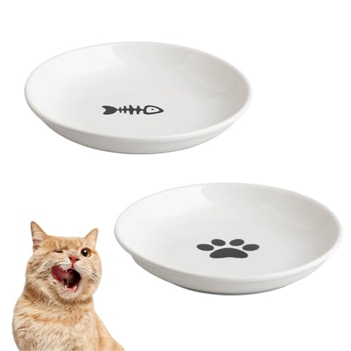 2 Stück Katzennapf Keramik Katzennäpfe Futternapf Katze Katzennapf Keramik Flacher Katzenteller Für Katzen, Kleine Hunde, 15 cm Durchmesser 2 Stück Katzennapf Keramik Katzennäpfe Futternapf Katze Katzennapf Keramik Flacher Katzenteller Für Katzen, Kleine Hunde, 15 cm Durchmesser von DragonX2