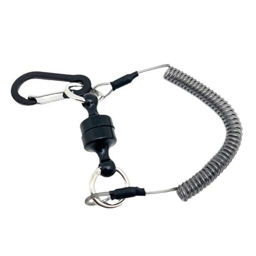 Dranng Fliegenfisch-Leine,Magnetclip Haltevorrichtung mit Rückzugsfunktion - Abrollbarer Sicherheitskarabiner rutschfest Halter Schnellverschluss Für Salzwasser See Boot Fluss von Dranng