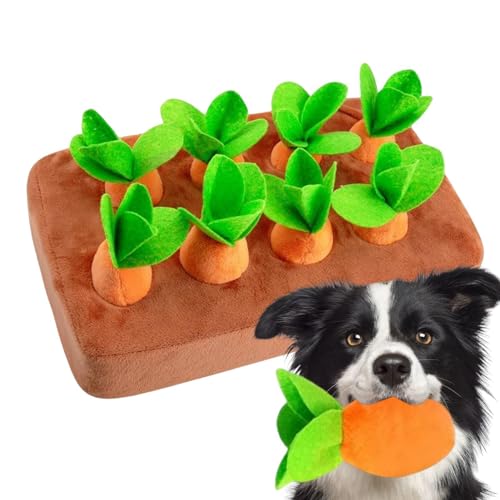 Dranng Interaktives Hunde-Karotten-Plüschspielzeug,Hunde-Karotten-Plüschspielzeug | rutschfeste Nasenarbeits-Futterspiele,Süßes Karotten-Ernte-Spielzeug, gefüllte von Dranng