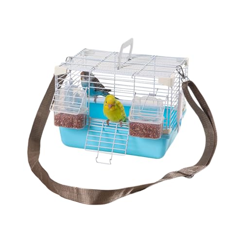 Dranng Vogelkäfig - Transportabler Reisekäfig & Tragebox Mit Abnehmbarem Tablett | Mit Abnehmbarem Tablett Und Griff Für Vogelarztbesuche Tierbedarf von Dranng