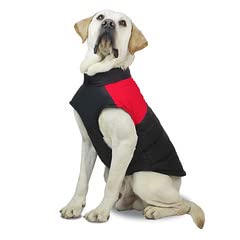 Drasawee Hunde-Wintermantel, winddicht, gemütlich, kaltes Wetter, Hundejacke, Hundeweste für kleine, mittelgroße und große Hunde, Rot, Größe 2XL von Drasawee