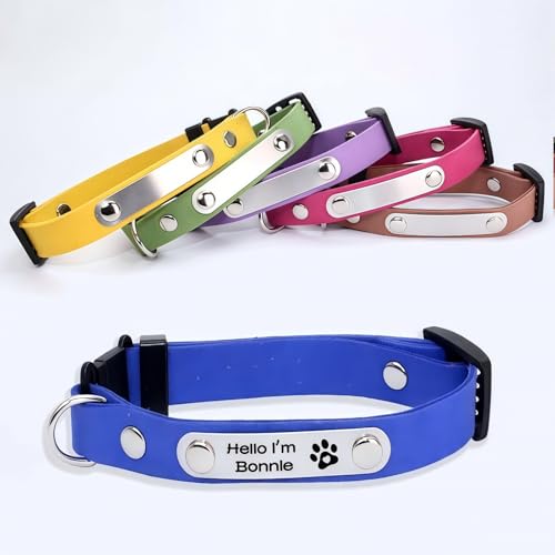Drawelry Personalisierte Hundehalsband mit Haustier Namen Telefonnummer Eingraviert ID Namensschild Weiche Leder Edelstahl Anti-Verlust Einstellbar Halsband Anhänger für Klein Mittel Groß Hunde (A5) Drawelry Personalisierte Hundehalsband mit Haustier Namen Telefonnummer Eingraviert ID Namensschild Weiche Leder Edelstahl Anti-Verlust Einstellbar Halsband Anhänger für Klein Mittel Groß Hunde (A5) von Drawelry