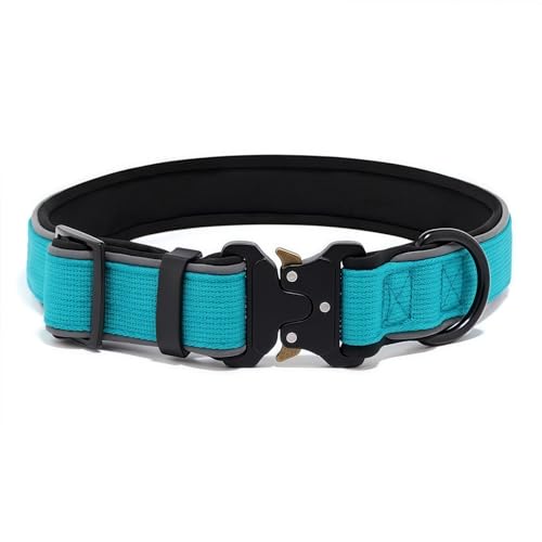 Drawelry Taktisches Halsband mit Reflektierendem Schlauch für Klein Mittel und große Hunde, Anti-Verlust Labrador Spezielles Haustierhalsband (Blau, S) von Drawelry