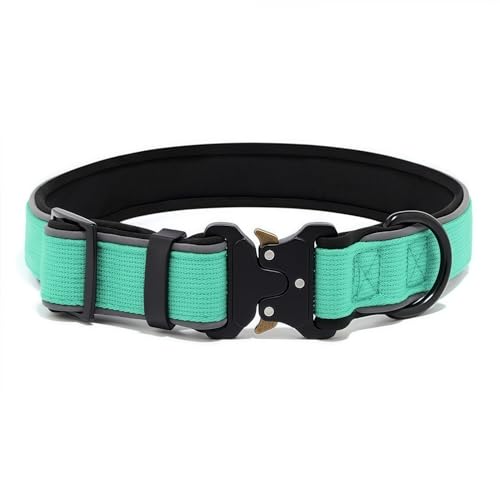 Drawelry Taktisches Halsband mit Reflektierendem Schlauch für Klein Mittel und große Hunde, Anti-Verlust Labrador Spezielles Haustierhalsband (Grün, XS) von Drawelry