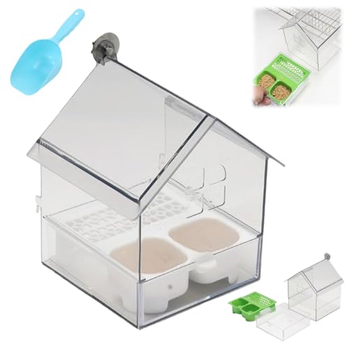Ausziehbarer externer Papageienfutterspender, transparente Vogelbadewanne, hängende Externe Papageienbadewanne mit Zwei Futterfächern, leicht zu befüllen und zu reinigen, für Terrasse, Balkon (Weiß) Ausziehbarer externer Papageienfutterspender, transparente Vogelbadewanne, hängende Externe Papageienbadewanne mit Zwei Futterfächern, leicht zu befüllen und zu reinigen, für Terrasse, Balkon (Weiß) von Drbrrly