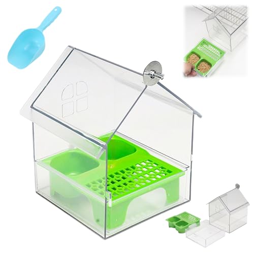 Ausziehbarer externer Papageienfutterspender, transparente Vogelbadewanne, hängende Externe Papageienbadewanne mit Zwei Futterfächern, leicht zu befüllen und zu reinigen, für Terrasse, Balkon (Grün) Ausziehbarer externer Papageienfutterspender, transparente Vogelbadewanne, hängende Externe Papageienbadewanne mit Zwei Futterfächern, leicht zu befüllen und zu reinigen, für Terrasse, Balkon (Grün) von Drbrrly