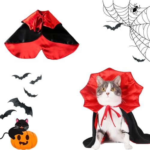 Katzenkostüm Halloween Haustierkostüme, Halloween-Kostüm für Hunde, Hunde-/Katzen-Umhang mit Hut, Halloween-Kostüm, Haustier-Umhang, Cosplay, Trompetenumhangs Katzenkostüm Halloween Haustierkostüme, Halloween-Kostüm für Hunde, Hunde-/Katzen-Umhang mit Hut, Halloween-Kostüm, Haustier-Umhang, Cosplay, Trompetenumhangs von Dream HorseX