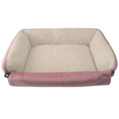 Dream Paws Hundesofa mit ausrollbarer Decke, rosa Plüsch-Samt-Möbelschutzmatte, Flauschiges Fleece-gefüttertes Haustierbett, waschbares Hundebett für kleine/mittelgroße Rassen, 50 x 60 x 18 cm Dream Paws Hundesofa mit ausrollbarer Decke, rosa Plüsch-Samt-Möbelschutzmatte, Flauschiges Fleece-gefüttertes Haustierbett, waschbares Hundebett für kleine/mittelgroße Rassen, 50 x 60 x 18 cm von Dream Paws