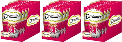 DREAMIES Klassiker eine Delikatesse für eine Katze Katzensnacks mit leckerem Rindfleisch 18 x 60g (1080 g) von Dreamies