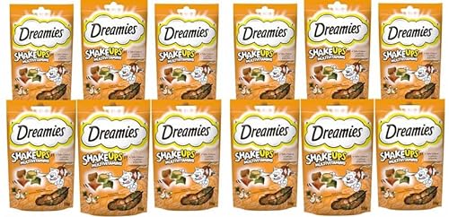 DREAMIES Shake UPS Multivitamins Geflügel Picknick, Katzenleckerlis im Portionsbeutel - 660g (12 Beutel) von Dreamies
