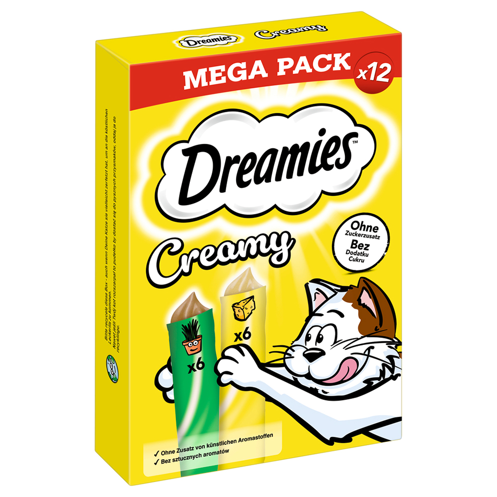Dreamies Creamy Snacks - Katzenminze & Käse (12 x 10 g) von Dreamies