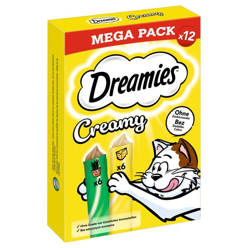 Dreamies Creamy Snacks - Katzenminze & Käse (12 x 10 g) von Dreamies