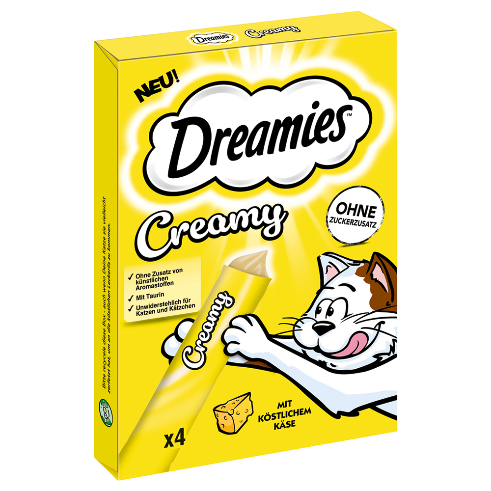 Dreamies Creamy Snacks - Sparpaket Käse (44 x 10 g) von Dreamies