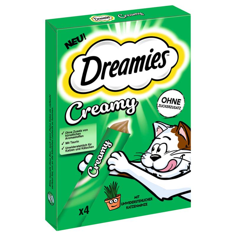 Dreamies Creamy Snacks - Sparpaket Katzenminze (44 x 10 g) von Dreamies