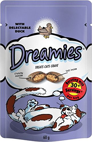 Dreamies Katzen-Leckerli mit Delectable Duck (60 g) - Packung mit 6 von Dreamies