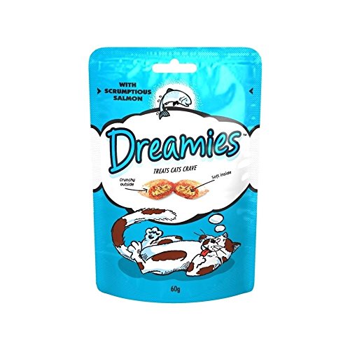 Dreamies Katzen-Leckerli mit Scrumptious Salmon (60 g) - Packung mit 2 von Dreamies