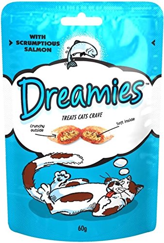 Dreamies Katzen-Leckerli mit Scrumptious Salmon (60 g) - Packung mit 6 von Dreamies