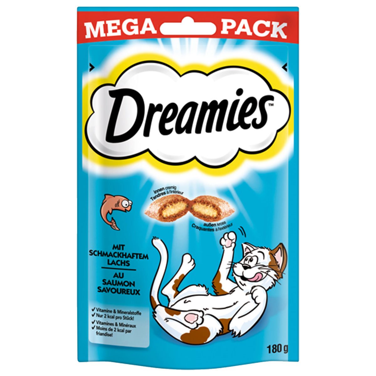 Dreamies Katzensnack Mega Pack mit Lachs 180g von Dreamies