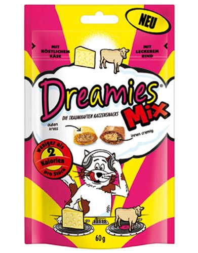 Dreamies Katzensnack Mix mit Käse und Rind 6er Pack (6 x 60g) von Dreamies