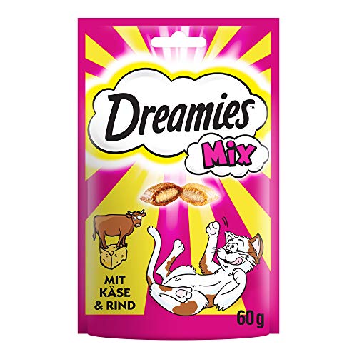 Dreamies Katzensnacks Katzenleckerli Mix mit Käse & Rind, 6 Packungen (6 x 60g) von Dreamies