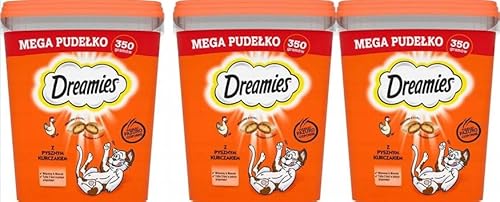 Dreamies Katzensnacks Mega Box Katzen-Leckereien Mit Huhn MegaTub 3 x 350g (3er Pack von Dreamies