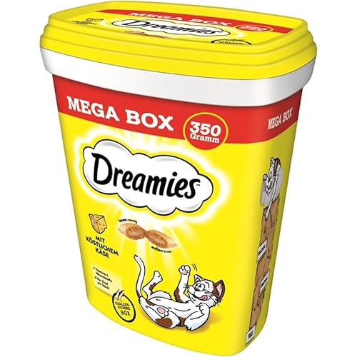 Dreamies Katzensnacks Mega Box Katzen-Leckereien Mit Käse MegaTub 3 x 350g (3er Pack von Dreamies