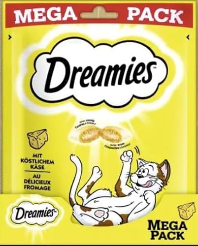 Dreamies Klassiker Katzensnacks mit Käse Mega Pack – Katzenleckerli mit knuspriger Textur und cremiger Füllung – 2 x 180g von Dreamies