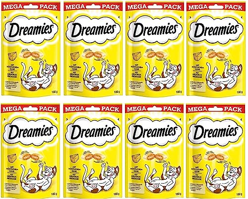 Dreamies Klassiker Katzensnacks mit Käse Mega Pack – Katzenleckerli mit knuspriger Textur und cremiger Füllung – 8 x 180g Dreamies Klassiker Katzensnacks mit Käse Mega Pack – Katzenleckerli mit knuspriger Textur und cremiger Füllung – 8 x 180g von Dreamies