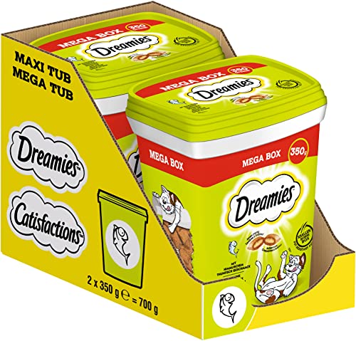 Dreamies Klassiker Katzensnacks mit Thunfisch – Traumhaft knusprige Taschen mit zarter Füllung – 2 x 350g von Dreamies