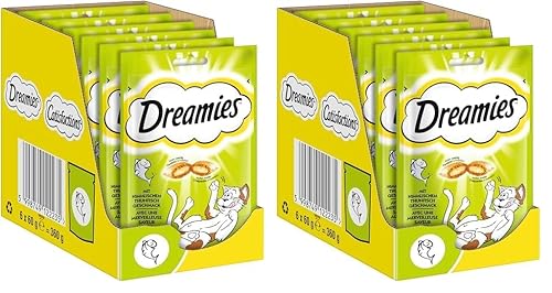 Dreamies Klassiker Katzensnacks mit Thunfisch – Traumhaft knusprige Taschen mit zarter Füllung – 6 x 60g (Packung mit 2) von Dreamies