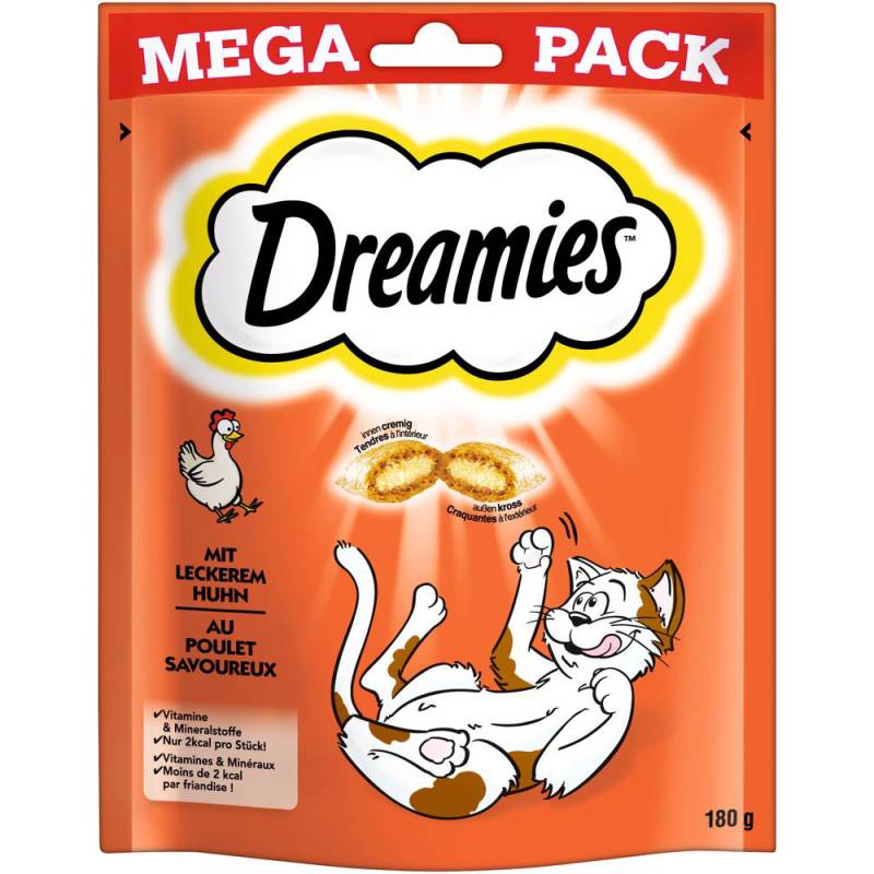 Dreamies Katzensnacks Mega Pack - Sparpaket Huhn (4 x 180 g) von Dreamies