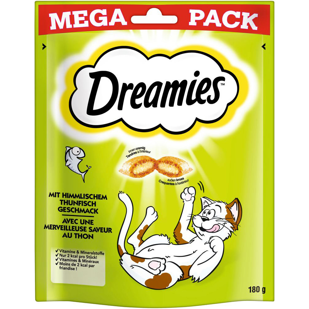 Dreamies Katzensnacks Mega Pack - Sparpaket Thunfisch (4 x 180 g) von Dreamies