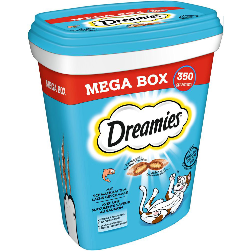 Dreamies Katzensnacks Mega Box - Sparpaket: Lachs (2 x 350 g) von Dreamies