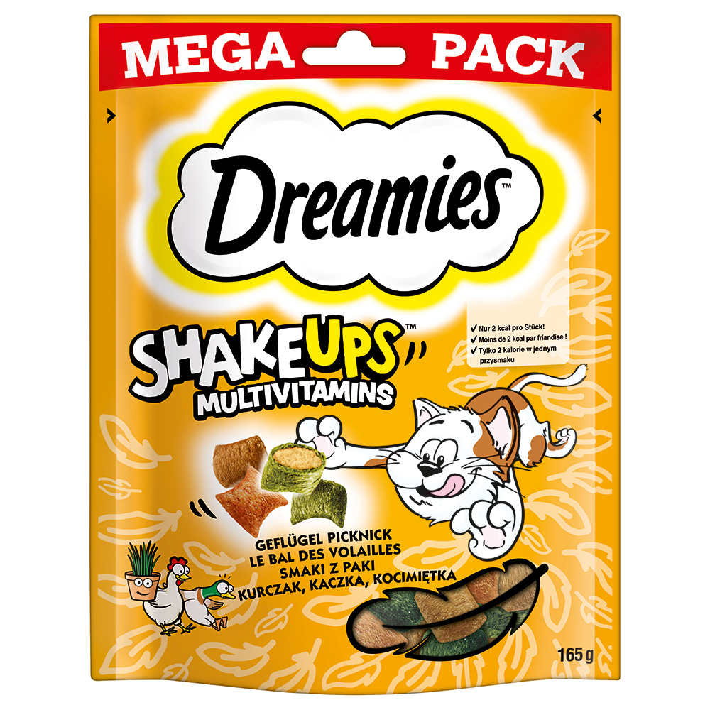 Dreamies Katzensnacks Shake Ups Multivitamins - Sparpaket Geflügel Picknick (4 x 165 g) von Dreamies
