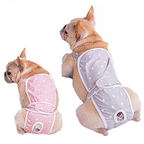 Dreamls Dog Sanitary Physiological Pants Cotton 2 Pack Dog Menstruation Diaper Nappy Adjustable Strap Suspender Unterwäsche for Puppy Small Medium Dogs (2XL:2 Pack) von Dreamls