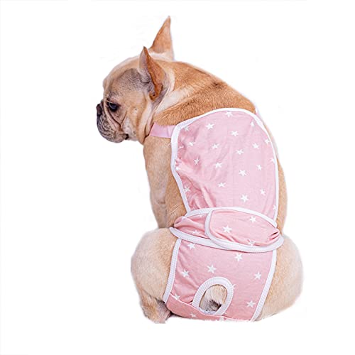 Dreamls Dog Sanitary Physiological Pants Cotton 2 Pack Dog Menstruation Diaper Nappy Adjustable Strap Suspender Unterwäsche for Puppy Small Medium Dogs (XL:Pink) von Dreamls