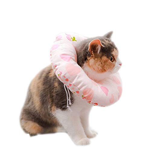 Dreamls Elizabeth Katzenhalsband für Katzen, Anti-Biss-Halsband nach Operationen, wasserdicht, verstellbar, Baumwolle, E-Halsband für Katzen, Kätzchen (XL-Pink 2) von Dreamls